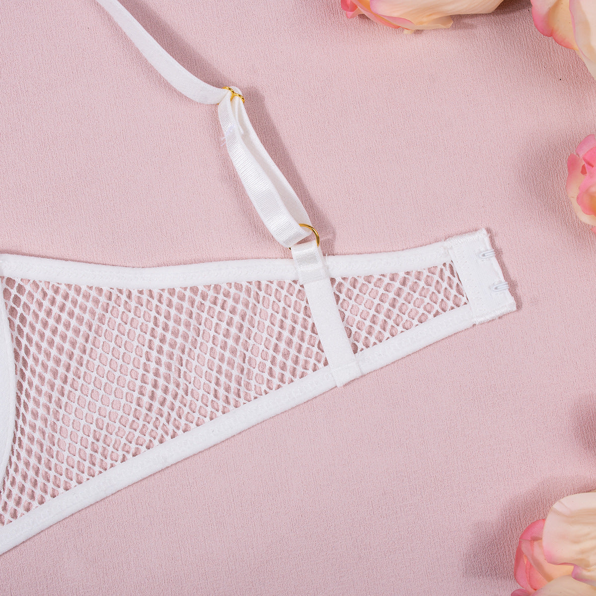 Women's Fashion Grid Transparent Temptation Uniform Five-piece Suit