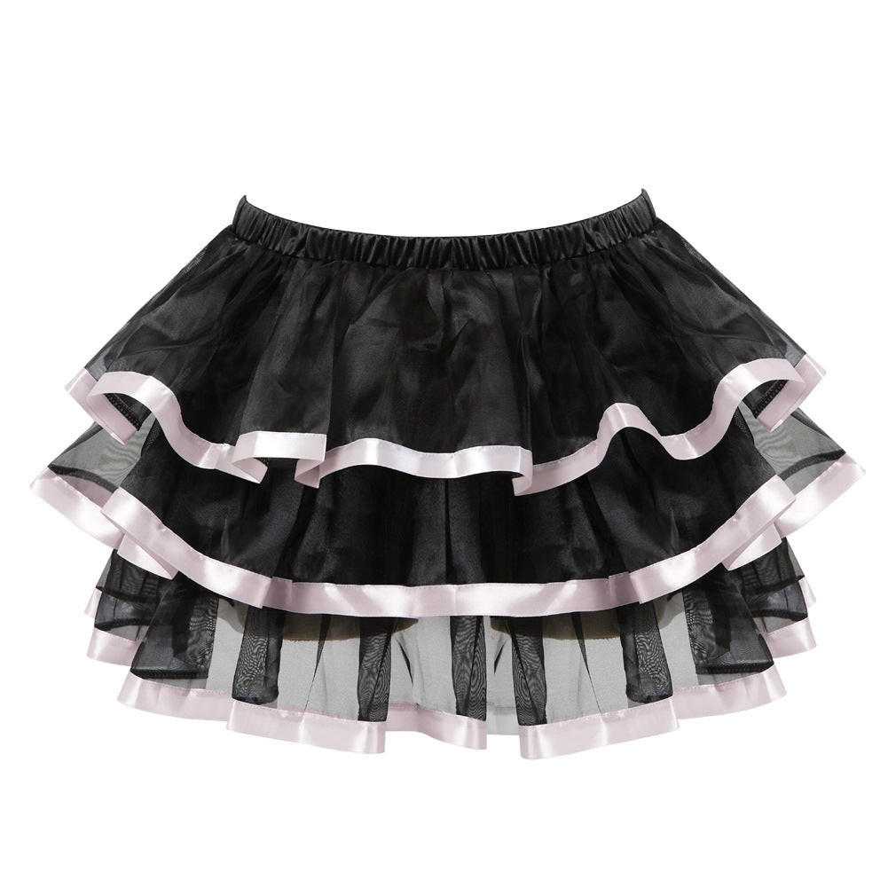 Corset With Tutu Half Body Cake Lingerie All-match Mini Dance Skirt