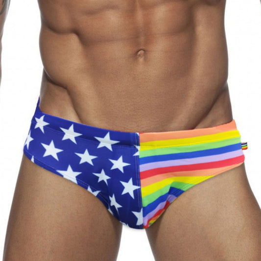 Rainbow Stars Spliced Sexy Men's