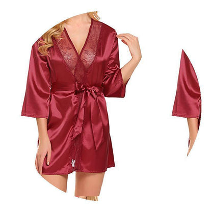 Hot Lingerie Sexy Big Yards Of Bud Silk Robe Interest Suits