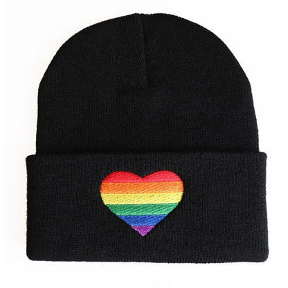 Colorful Love Embroidered Knit Hat for Gay Men and Women