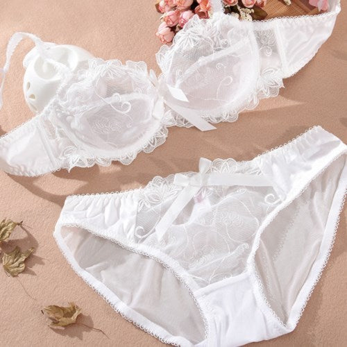 Flirting French Ultra-Thin Lingerie Bras And Panties Set For Women