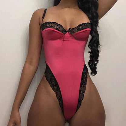 Linglace Lace Patchwork Sexy Lingerie Bodysuit Women