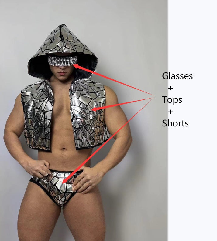 Laser Dance Theme Party Vest Performance Dress