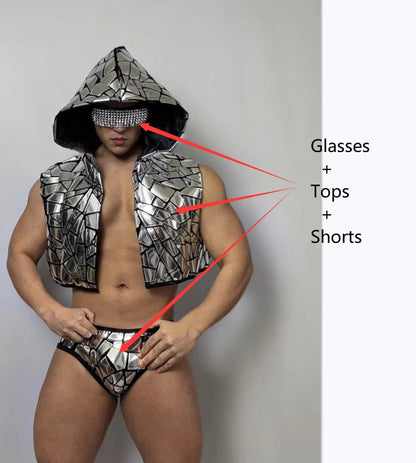 Laser Dance Theme Party Vest Performance Dress