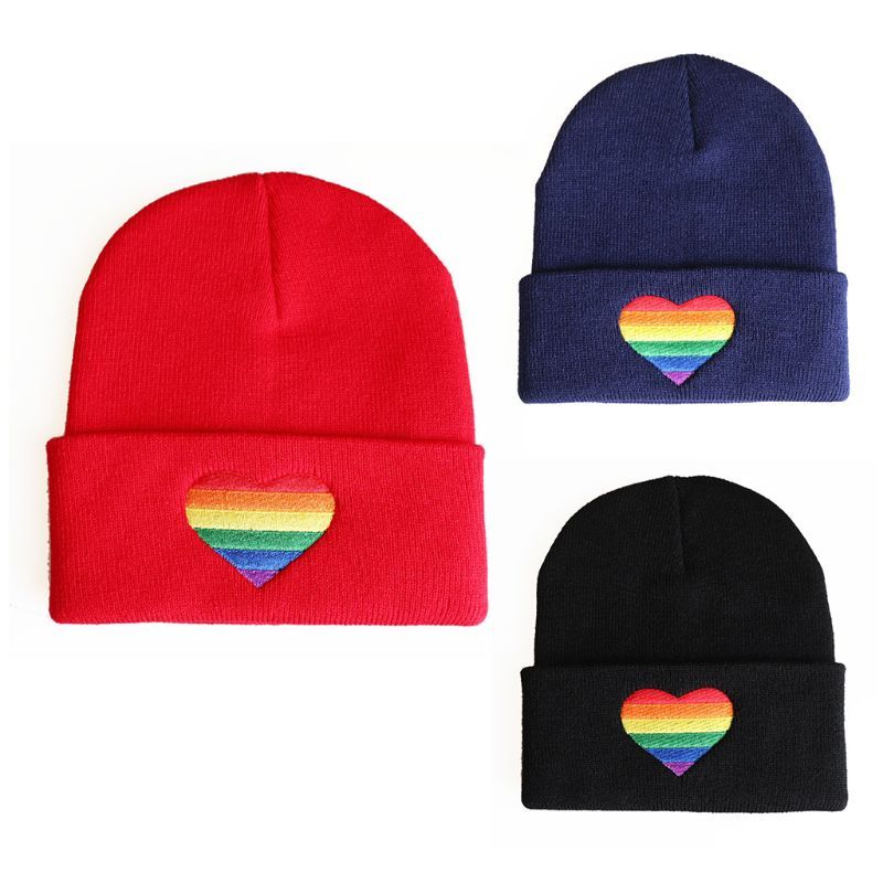 Colorful Love Embroidered Knit Hat for Gay Men and Women