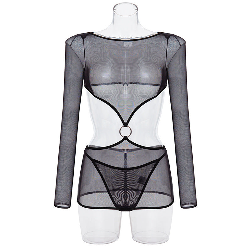 Comfortable Sheer Mesh Design Lingerie