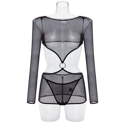 Comfortable Sheer Mesh Design Lingerie