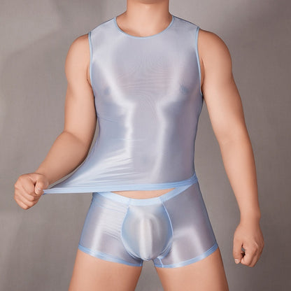 Men's Sexy Nylon Underwear Tight Sexy Super Elastic Vest