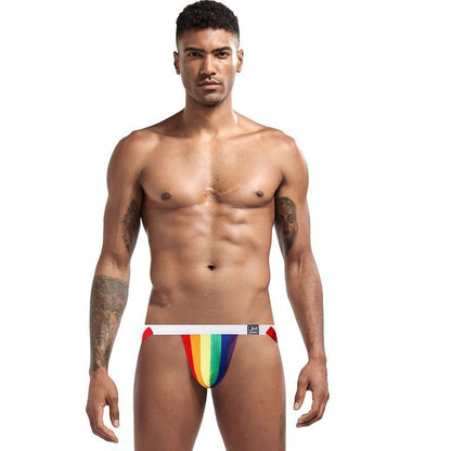 Mens Sports Fitness Rainbow Double Thong