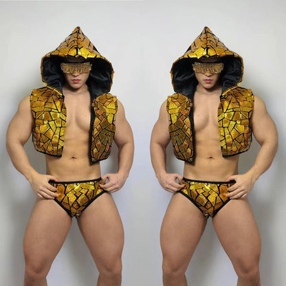 Laser Dance Theme Party Vest Performance Dress