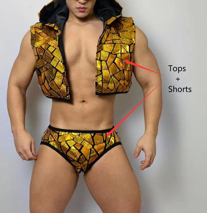 Laser Dance Theme Party Vest Performance Dress