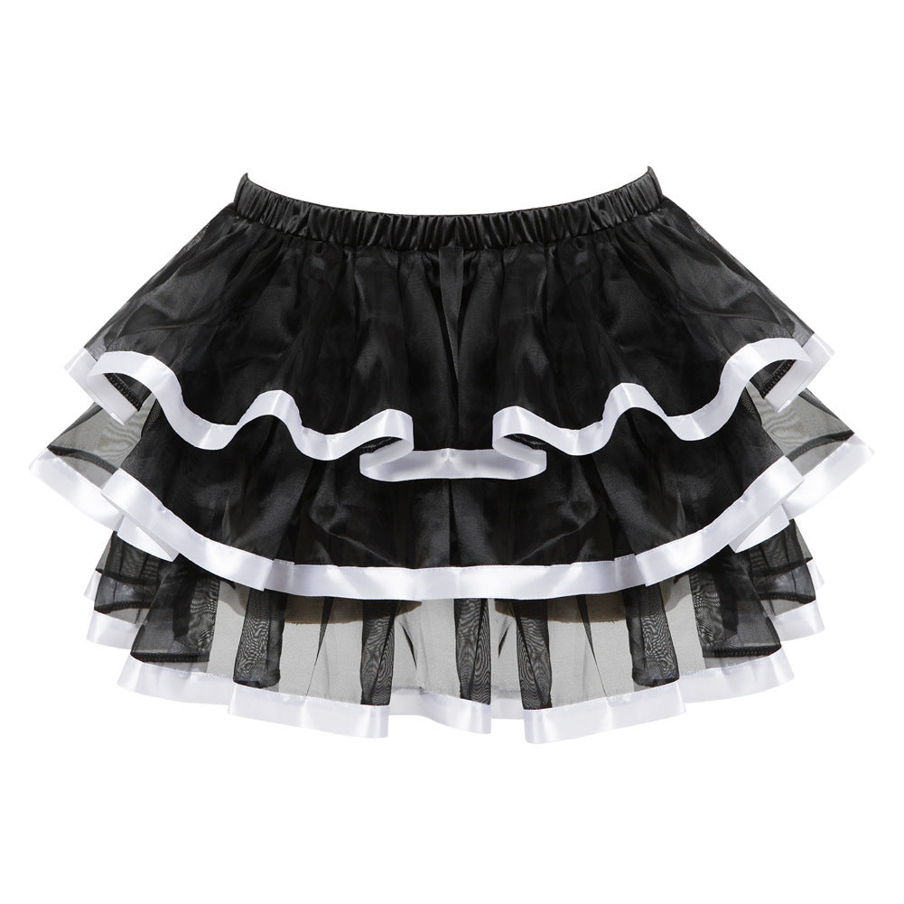 Corset With Tutu Half Body Cake  Lingerie All-match Mini Dance Skirt