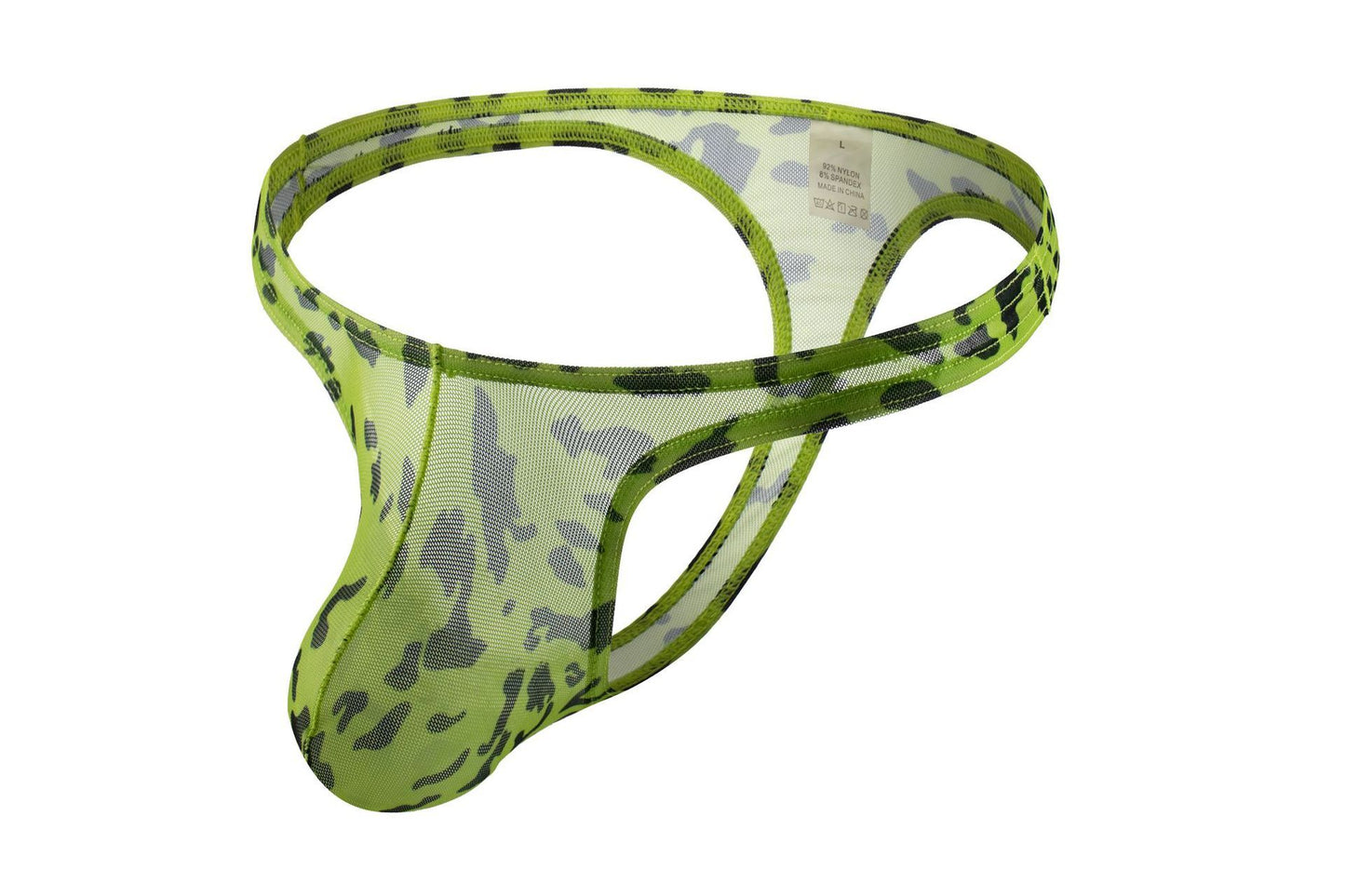 Men's Underwear Sexy Leopard Mesh T-back Low Waist Sexy Underwear