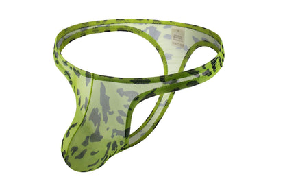 Men's Underwear Sexy Leopard Mesh T-back Low Waist Sexy Underwear