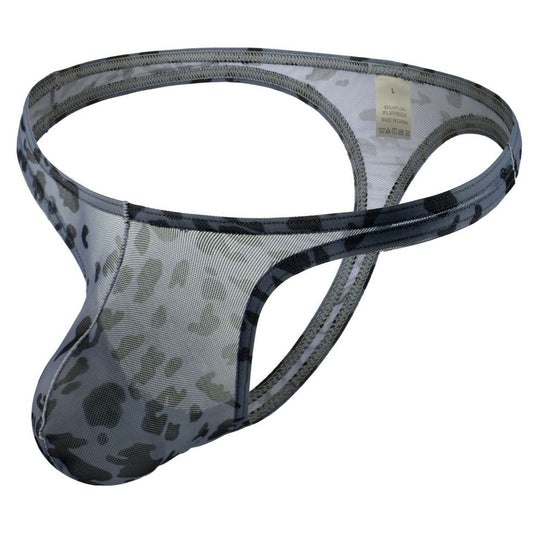 Men's Underwear Sexy Leopard Mesh T-back Low Waist Sexy Underwear