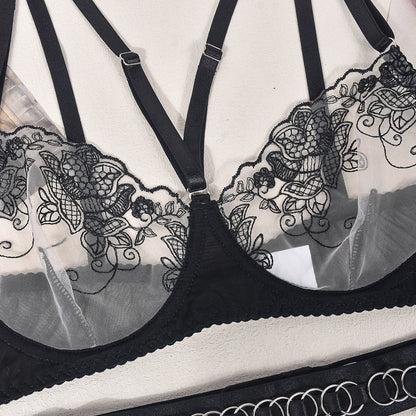 Women's Fashion Complex Metal Heavy Craft Halter Neck Ring Five-piece Set