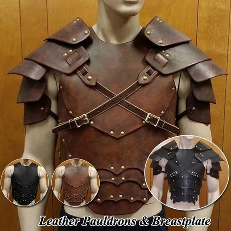 Men's Leather Chest Protection Shoulder Armor