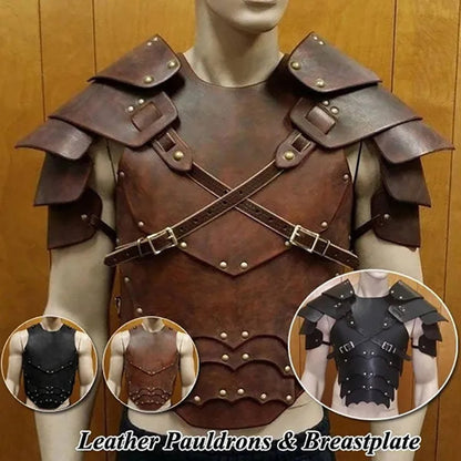 Men's Leather Chest Protection Shoulder Armor