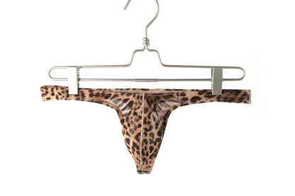 Men's Underwear Sexy Leopard Mesh T-back Low Waist Sexy Underwear