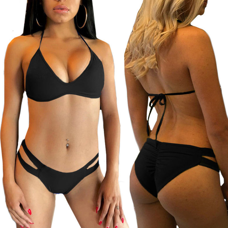 New Style Bikini Girl European And American Sexy Three-point Sexy Lingerie Set Two-piece Suit