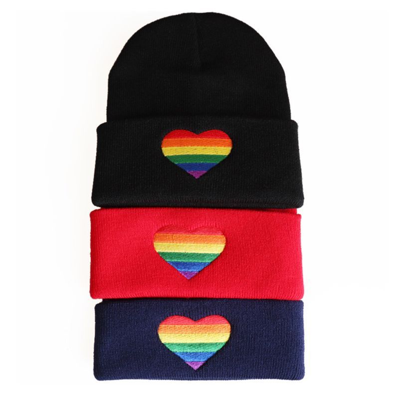 Colorful Love Embroidered Knit Hat for Gay Men and Women