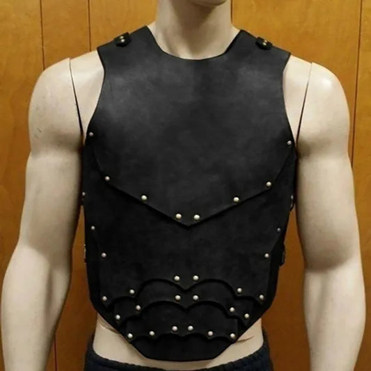Men's Leather Chest Protection Shoulder Armor