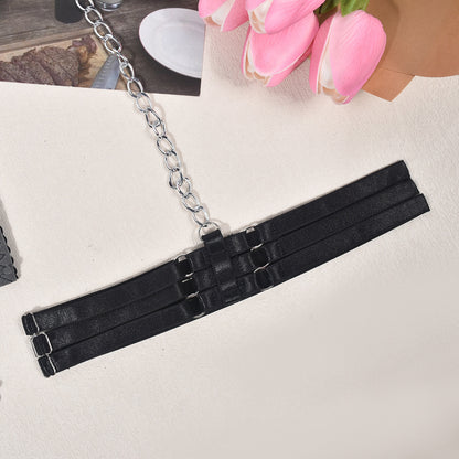 Women's Fashion Complex Metal Heavy Craft Halter Neck Ring Five-piece Set