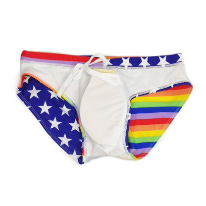 Rainbow Stars Spliced Sexy Men's