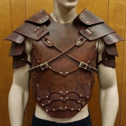 Men's Leather Chest Protection Shoulder Armor
