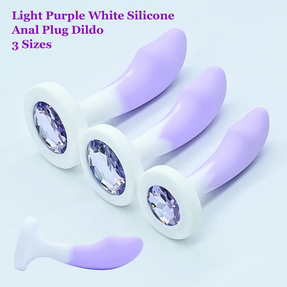 Silicone Anal Plug Crystal Base Butt Plug