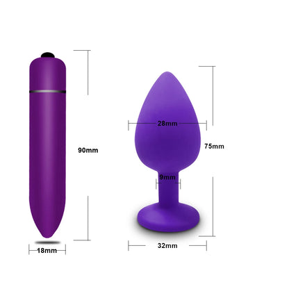 S/M/L Anal Plug Butt Vibrator Women/Men Soft Silicone Round Shaped Erotic Bullet Anal plug Bullet Gay Sex Toys for Adults