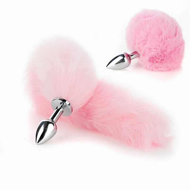 Exotic Anus Plug Toys with Separable Fox Tail Metal Butt Plug