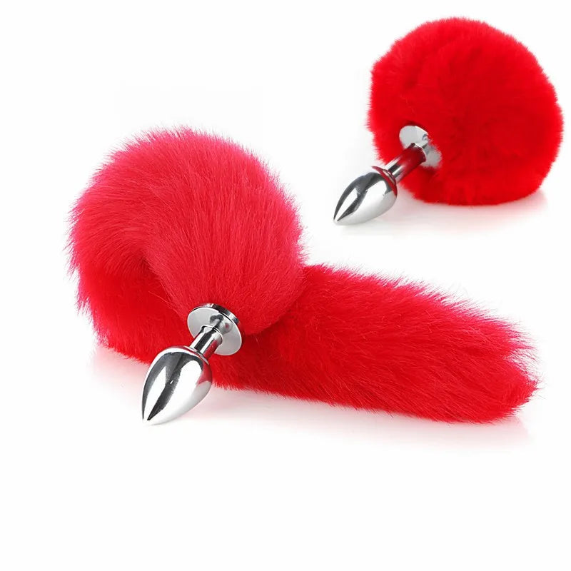 Exotic Anus Plug Toys with Separable Fox Tail Metal Butt Plug