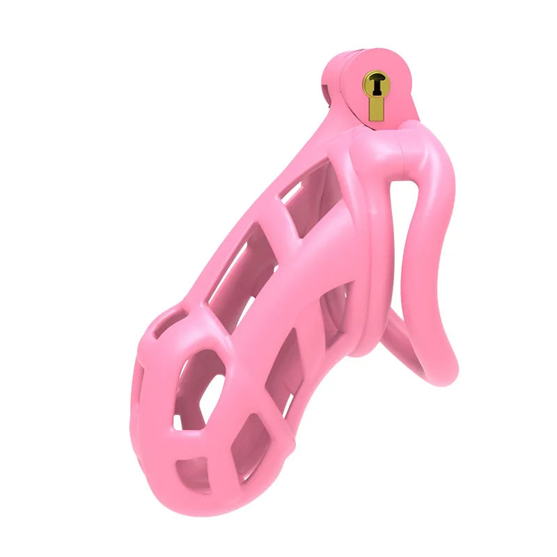 New Color Male Penis Lock Chastity Cage with Lock and 4 Rings Resin Virginity for Men Breathable Cock Ring Penis Fetish Restrain