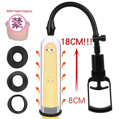 Powerful Penis Pump Extender Enhancement For Man Vacuum Big Dick Trainer Male Lasting Sex Toys