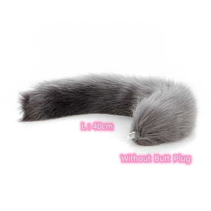 Exotic Anus Plug Toys with Separable Fox Tail Metal Butt Plug