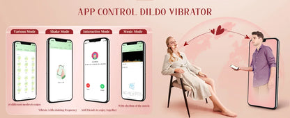 Realistic Dildo Vibrator Telescopic Female APP Remotely Controlled