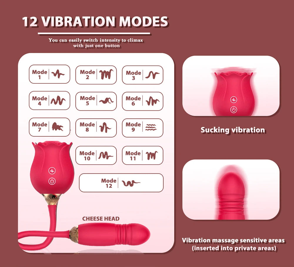 Rose Dildo Sucking Vibrator for Women