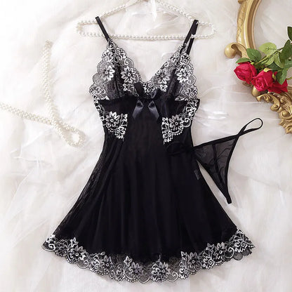 French Temperament Halter Seduction Dress Summer Sexy Thin Breathable Sleepwear Set Women Gathered Comfortable Home Wear Pajamas