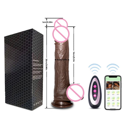 Realistic Dildo Vibrator Telescopic Female APP Remotely Controlled