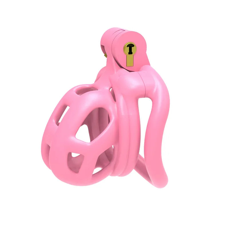 New Color Male Penis Lock Chastity Cage with Lock and 4 Rings Resin Virginity for Men Breathable Cock Ring Penis Fetish Restrain