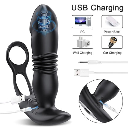 Male Thrusting Prostate Massager Bluetooth APP Buttplug