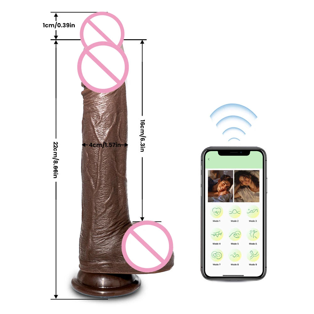 Realistic Dildo Vibrator Telescopic Female APP Remotely Controlled