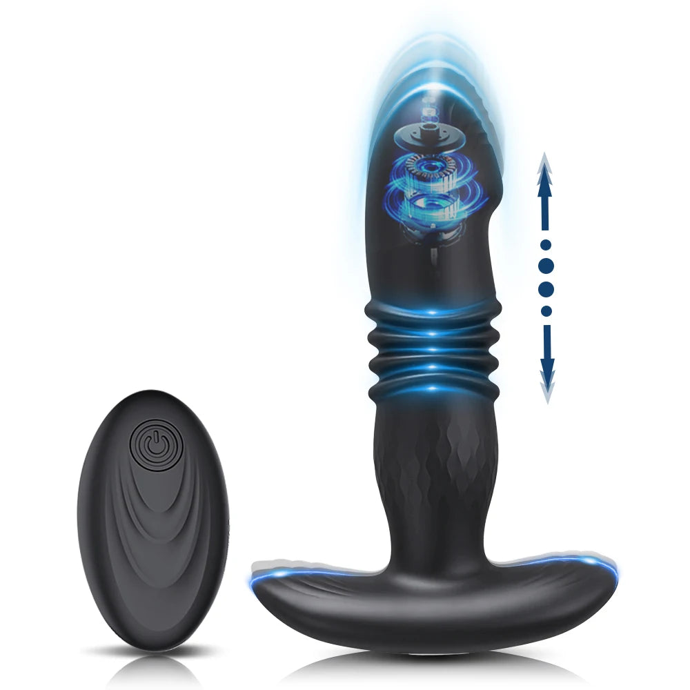 Telescopic Vibrating Butt Plug Anal Vibrator Wireless Remote