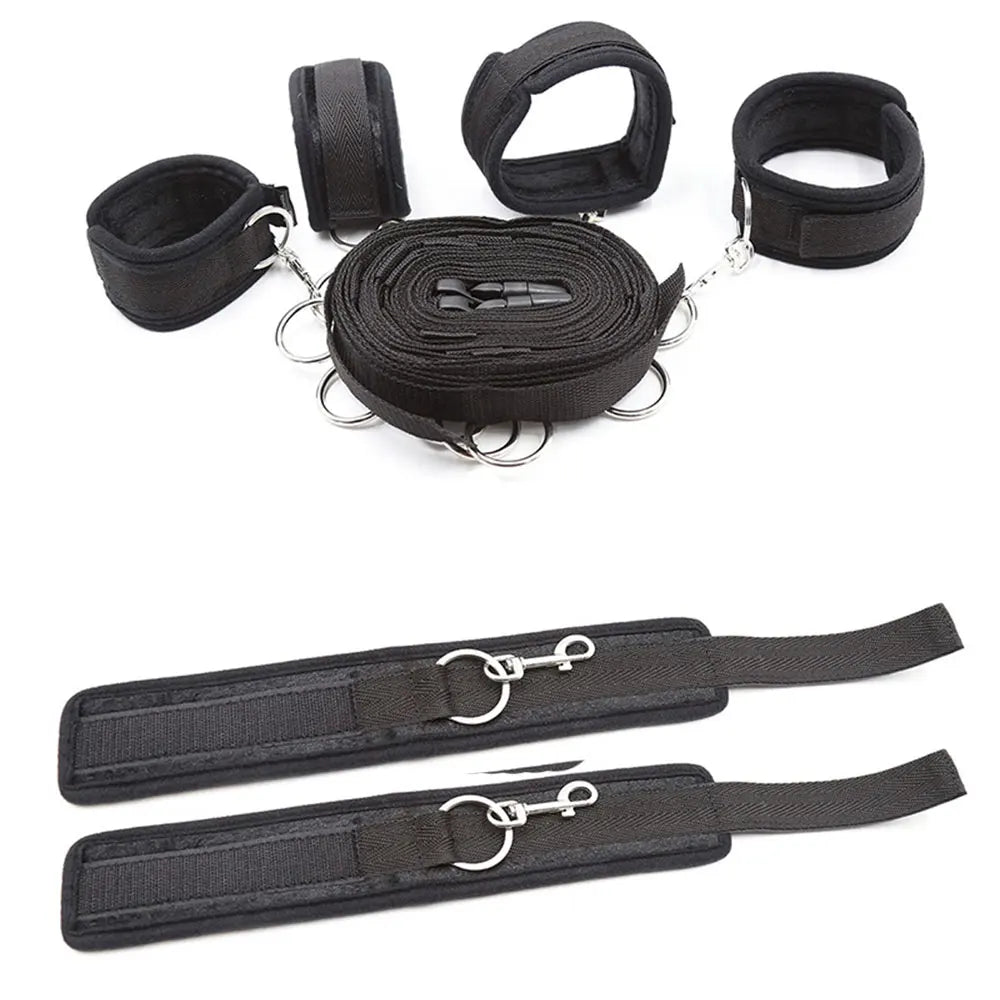 BDSM Adjustable Straps Bed Restraints Sex Bondage Kit For Couple Handcuffs Ankle Cuffs With Bondage Set SM Adult Games Sex Toys