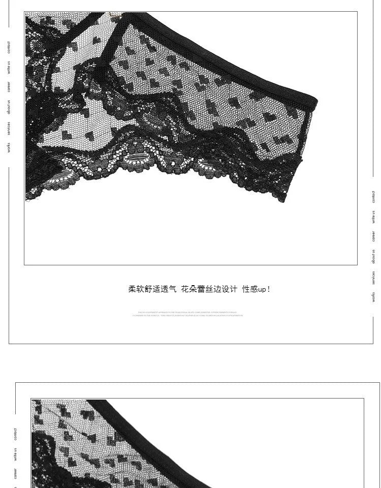 Embroidery Heart Lace Panties Sex Thongs String Hot Sexy Transparent Underwear for Women Hollow Out Seamless Briefs Lingerie