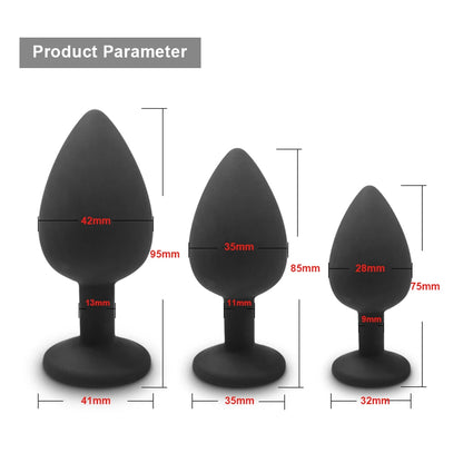 S/M/L Anal Plug Butt Vibrator Women/Men Soft Silicone Round Shaped Erotic Bullet Anal plug Bullet Gay Sex Toys for Adults