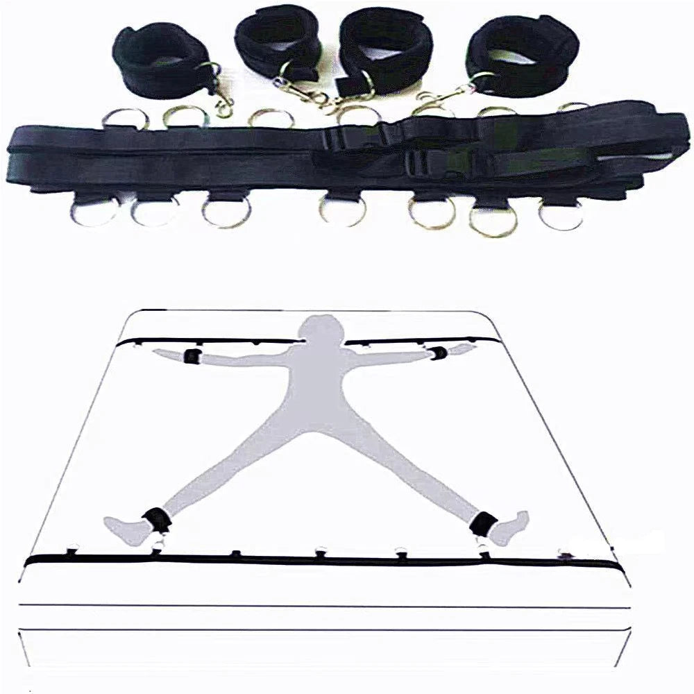 BDSM Adjustable Straps Bed Restraints Sex Bondage Kit For Couple Handcuffs Ankle Cuffs With Bondage Set SM Adult Games Sex Toys