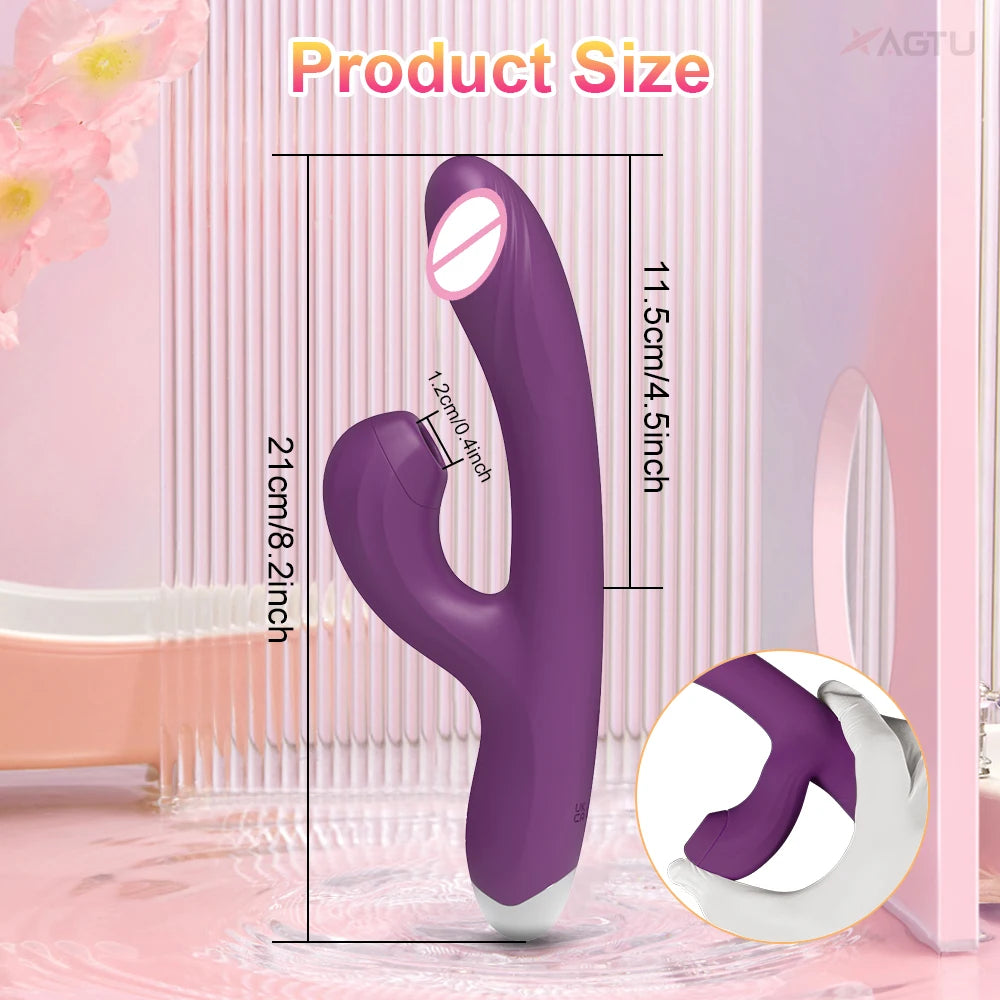 Clit Sucker 2 in 1 Vibrator Dildo for Women